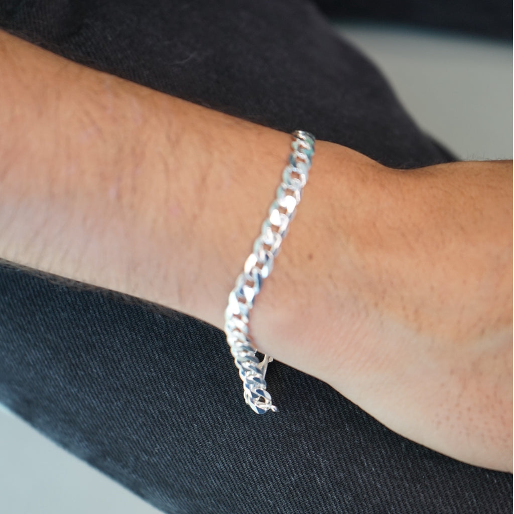 Pulsera Grumet Plana · Plata Ley 925 · 22cm