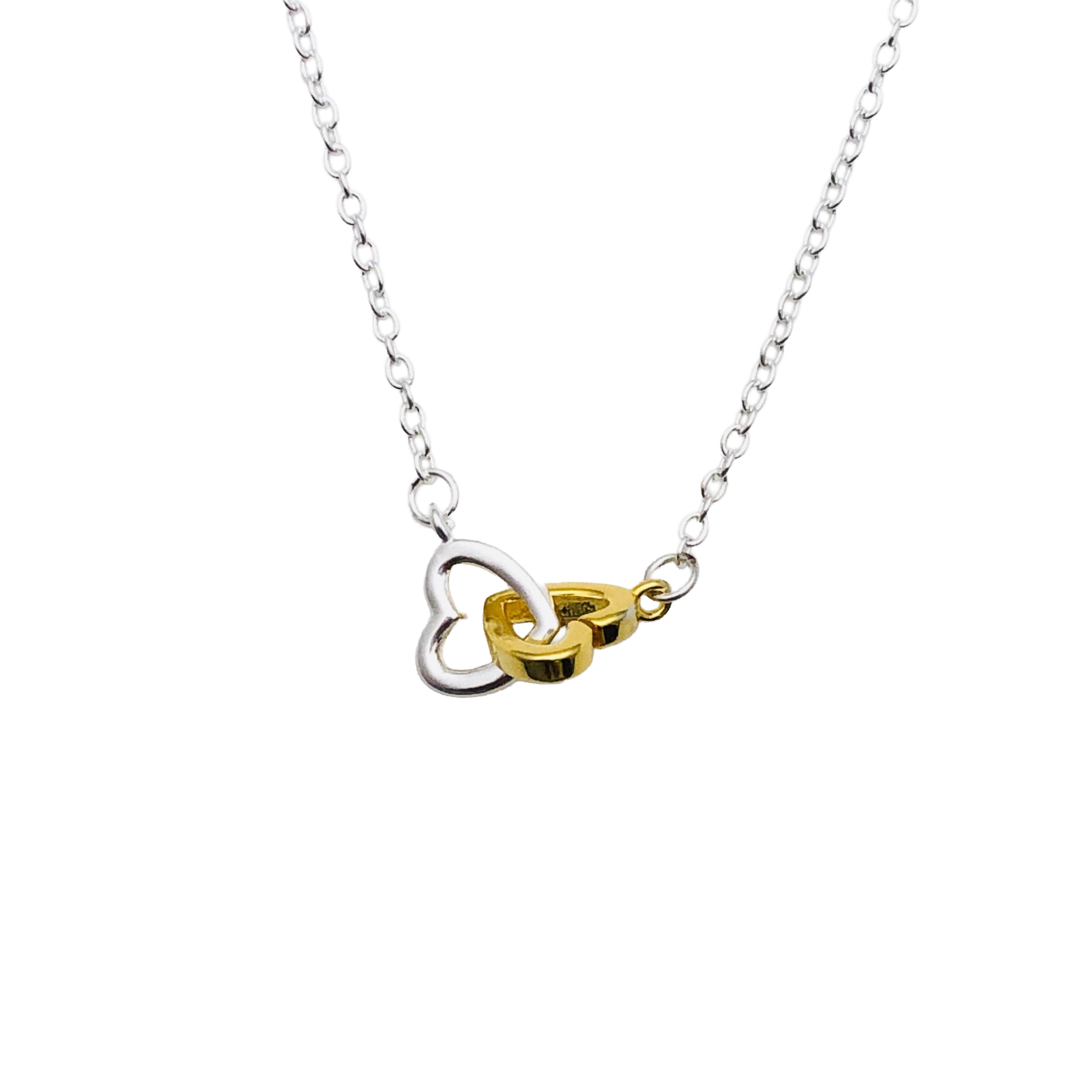 Collar Corazones Entretejidos – Plata Fina 925