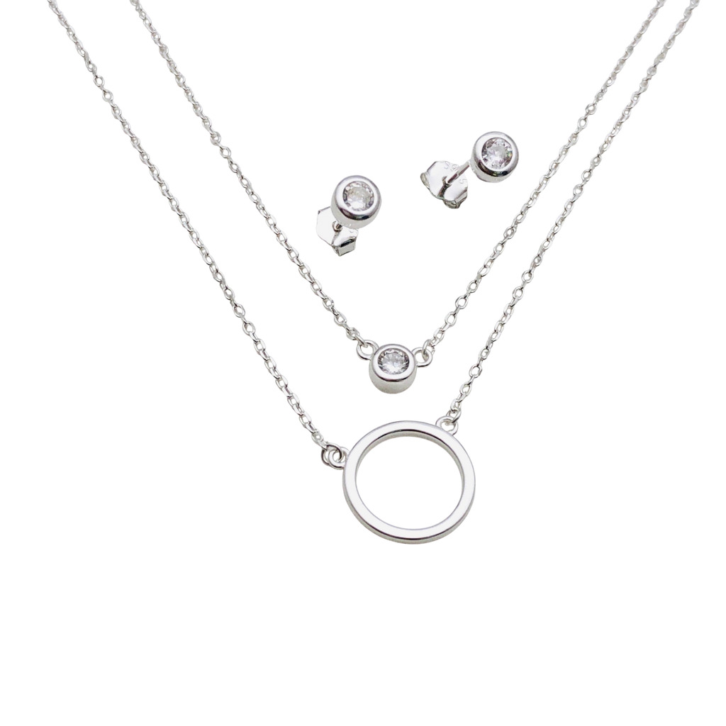 Set Doble con Punto de Luz – Plata Fina 925