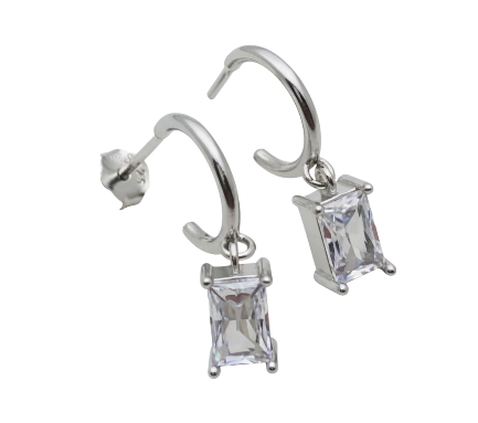 Aros Crystal Drop – Plata Fina 925