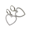 Aros Corazón Brillante – Plata Fina 925