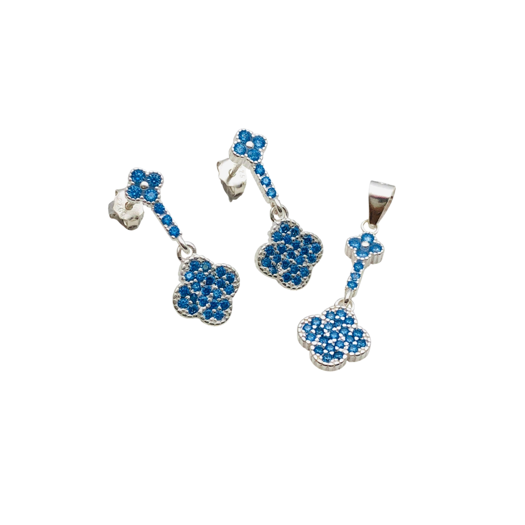 Set Flor Brillante – Plata Fina 925