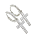 Aros Cruz Brillante – Plata Fina 925