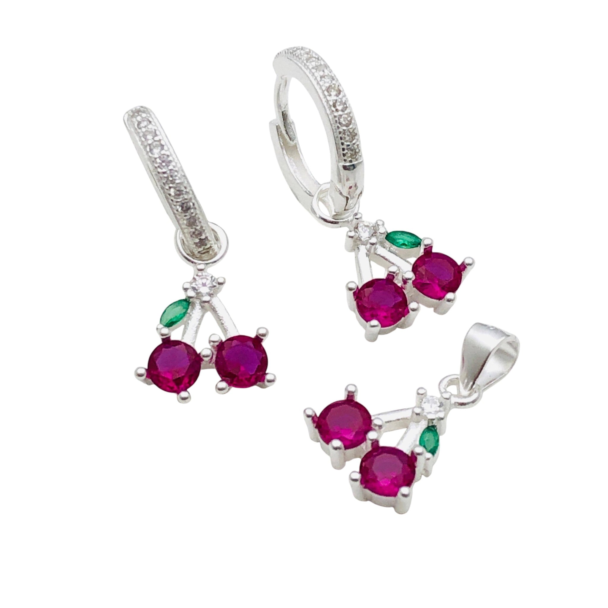 Conjunto Cerezo Brillante – Plata Fina 925