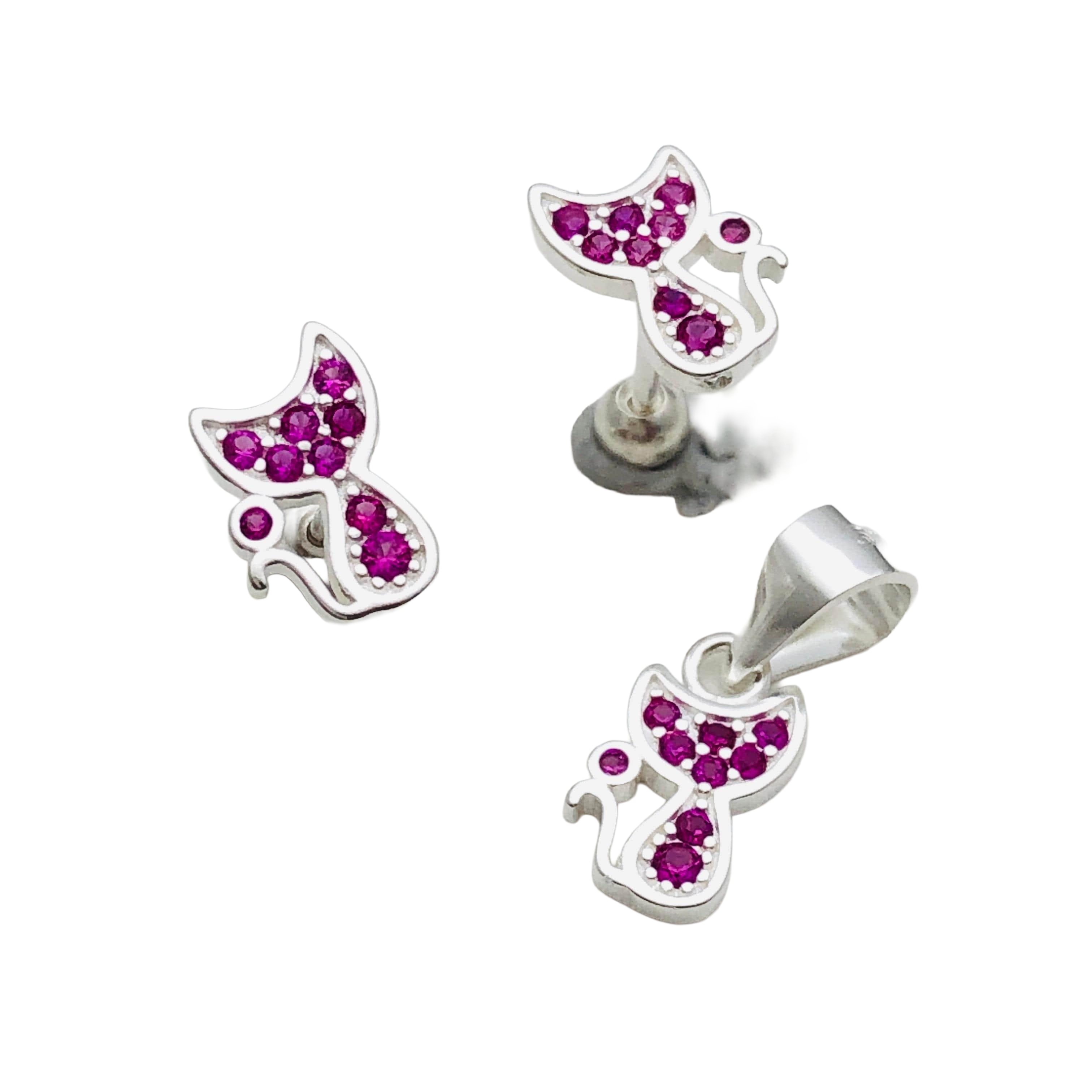 Conjunto de Gato - Plata Fina 925