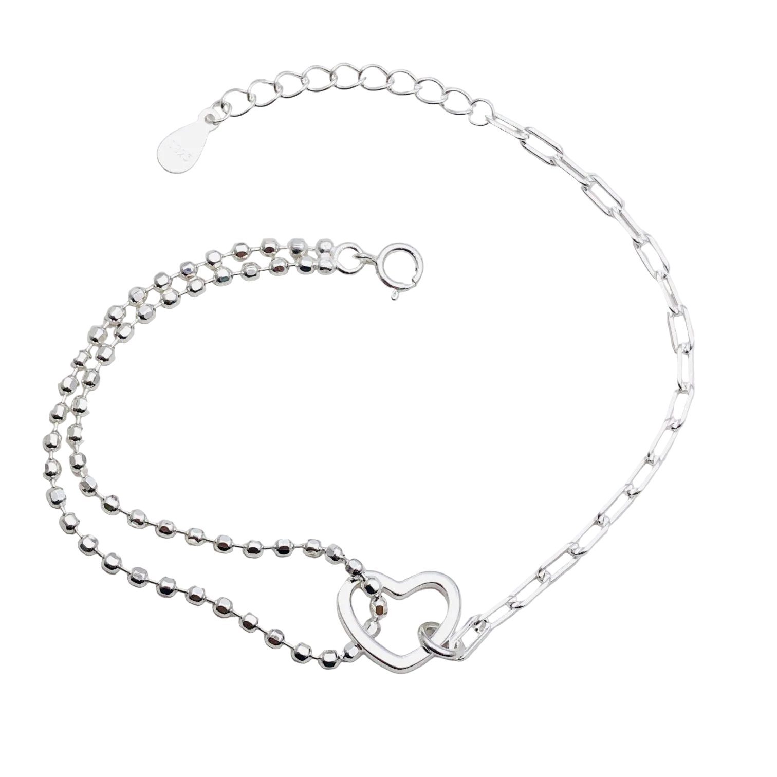 Pulsera Corazón Unido en Plata 925 ✨