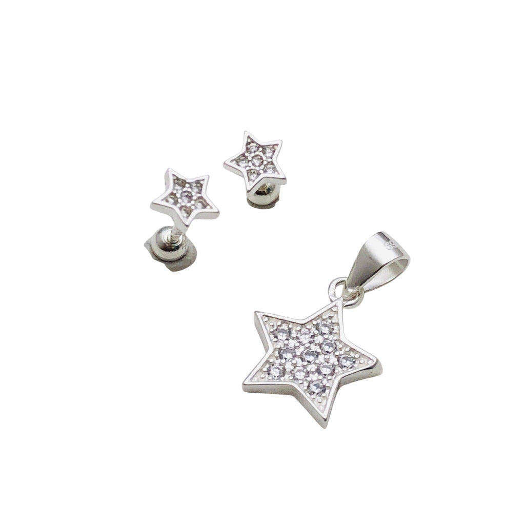 Conjunto Estrella Brillante – Plata Fina 925