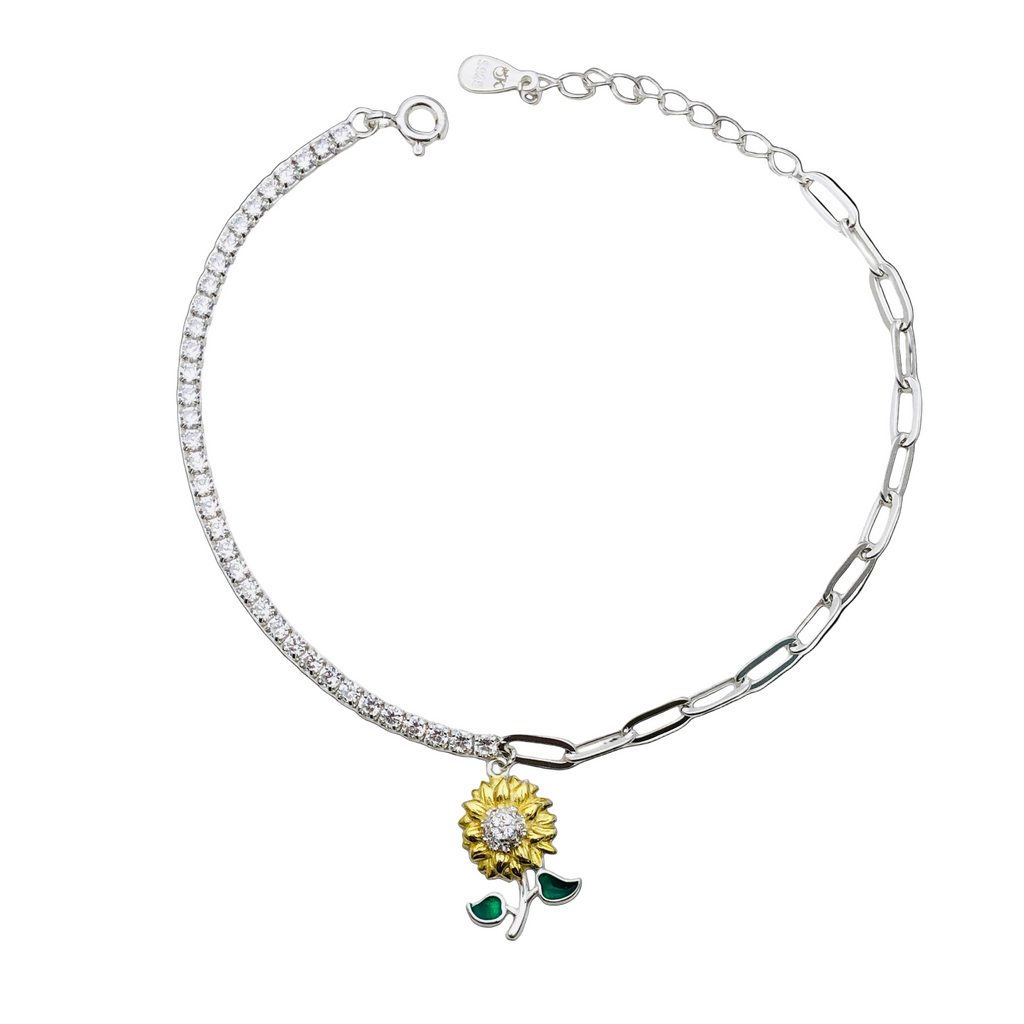 Pulsera Sunflower Glow – Plata Fina 925