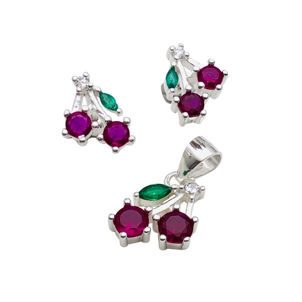 Set Doble Cereza – Plata Fina 925