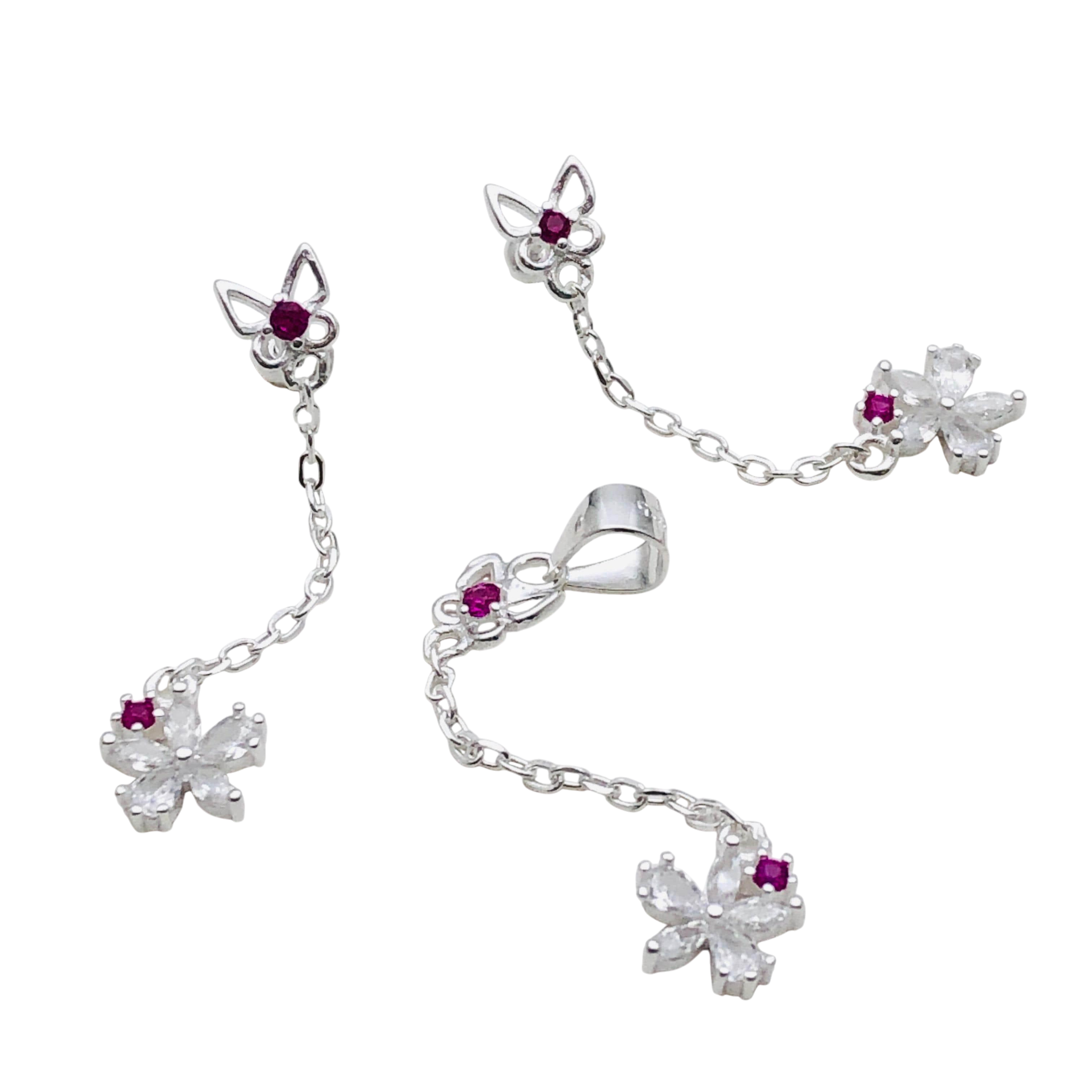 Set Mariposa Encadenada – Plata Fina 925