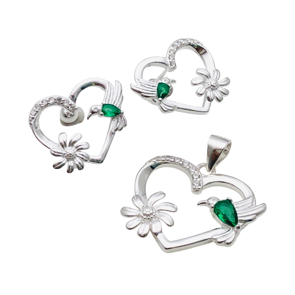 Set Amor Colibrí – Plata Fina 925