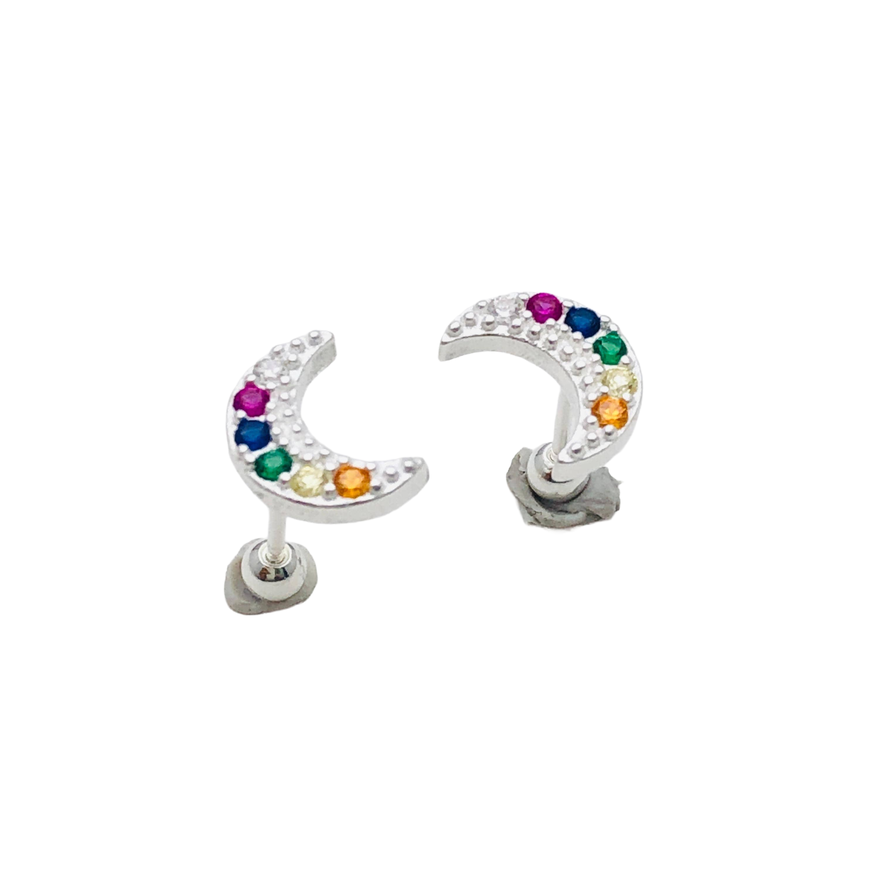 Aros Moon Rainbow – Plata Fina 925