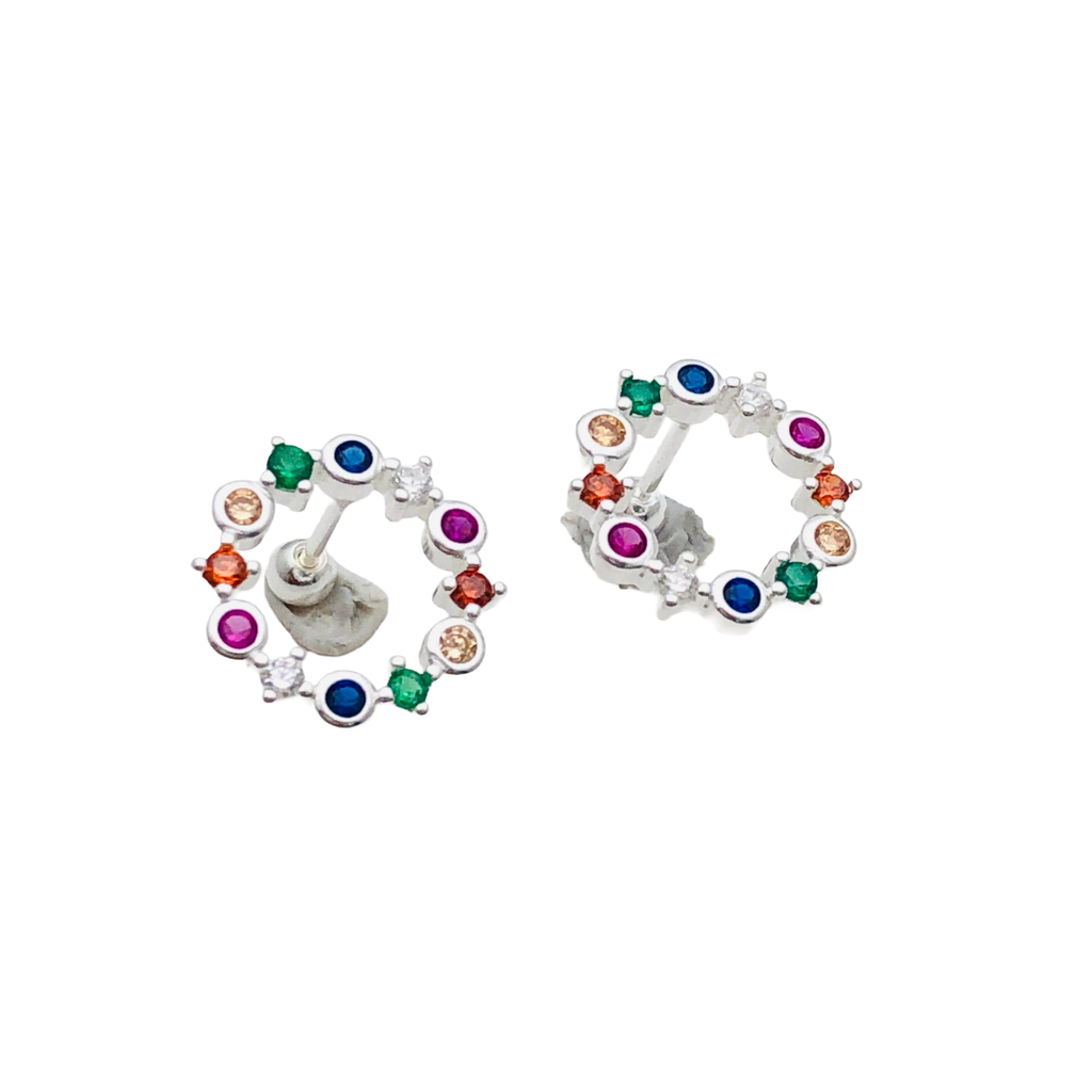 Aros Rainbow Circle – Plata Fina 925