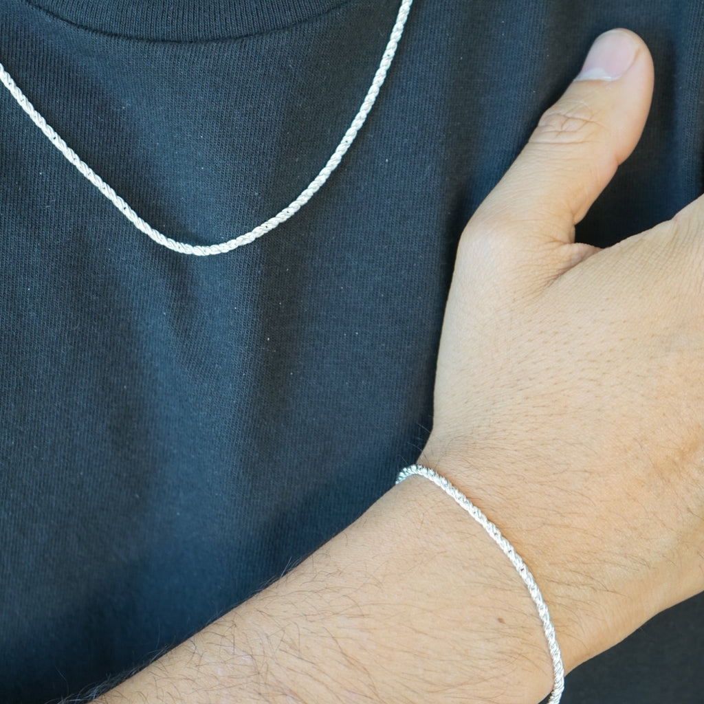 Pulsera Torbillon Especial · Plata Ley 925 · 21 cm · 2 mm (Exclusiva Kristus)