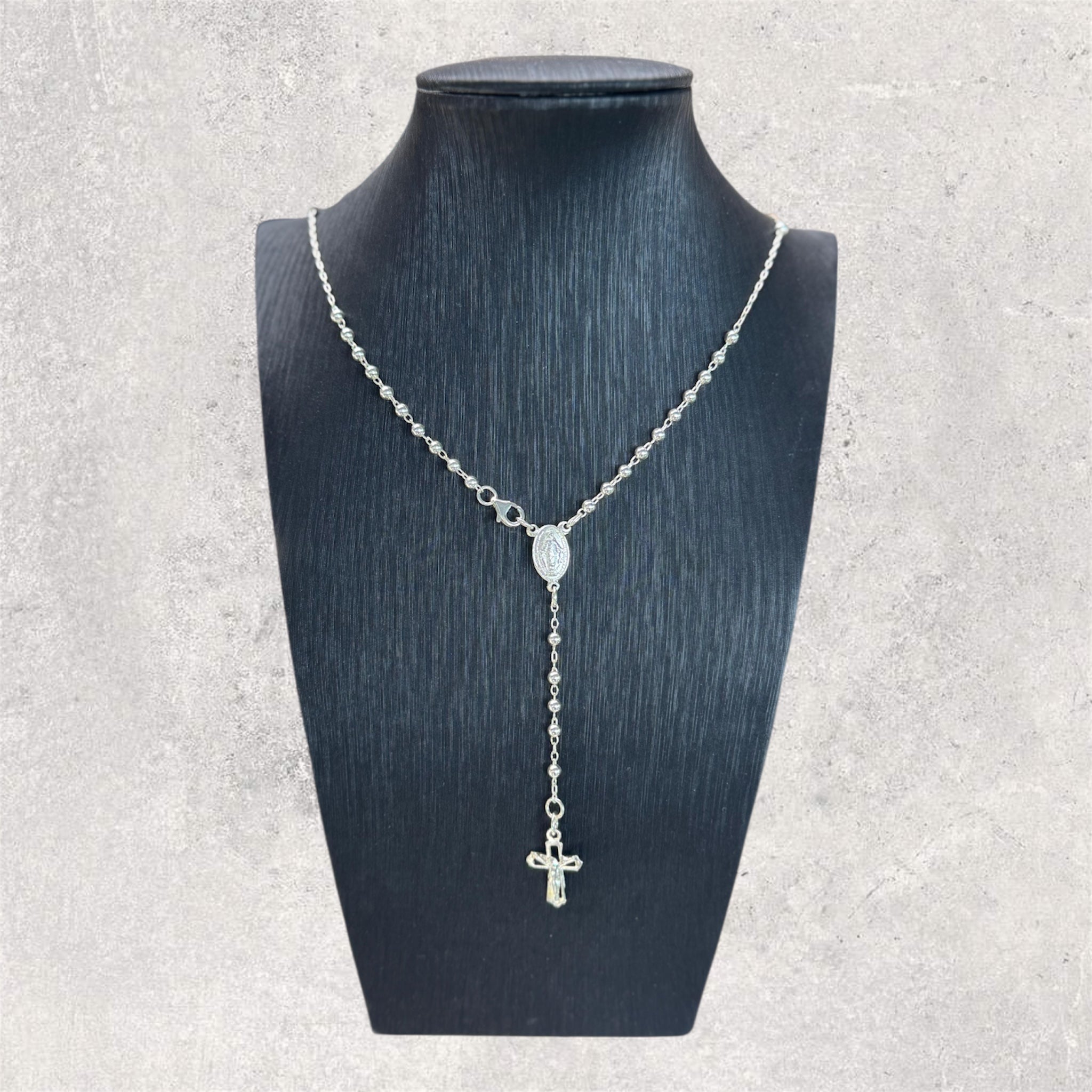 Cadena Rosario Italiano en Plata 925 – 67 cm