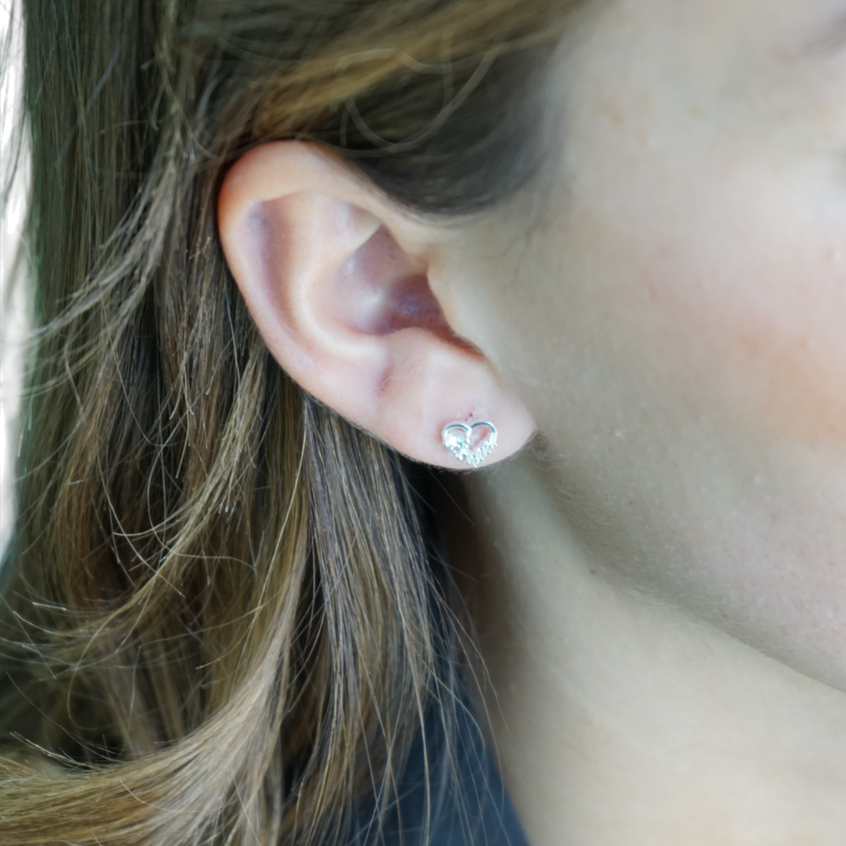 Conjunto Corazón Brillante – Plata Fina 925