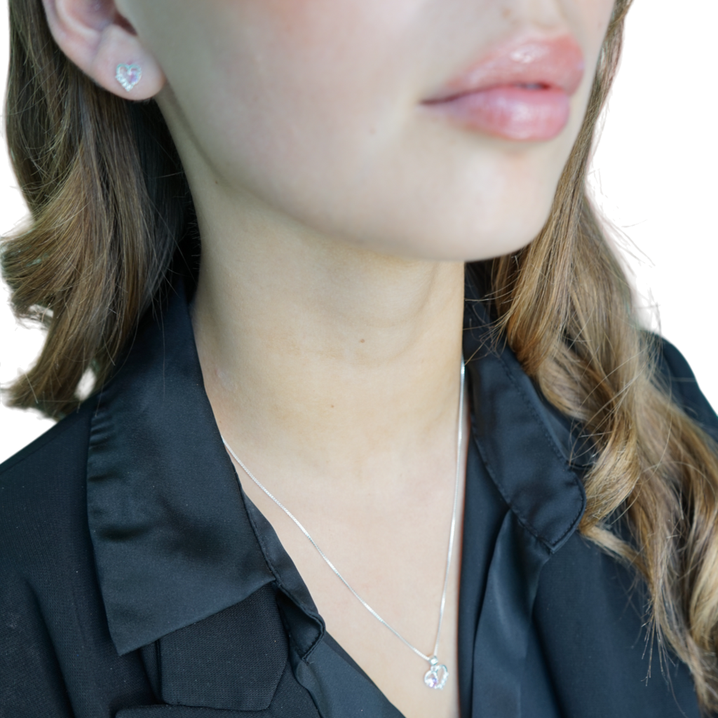 Conjunto Corazón Brillante – Plata Fina 925