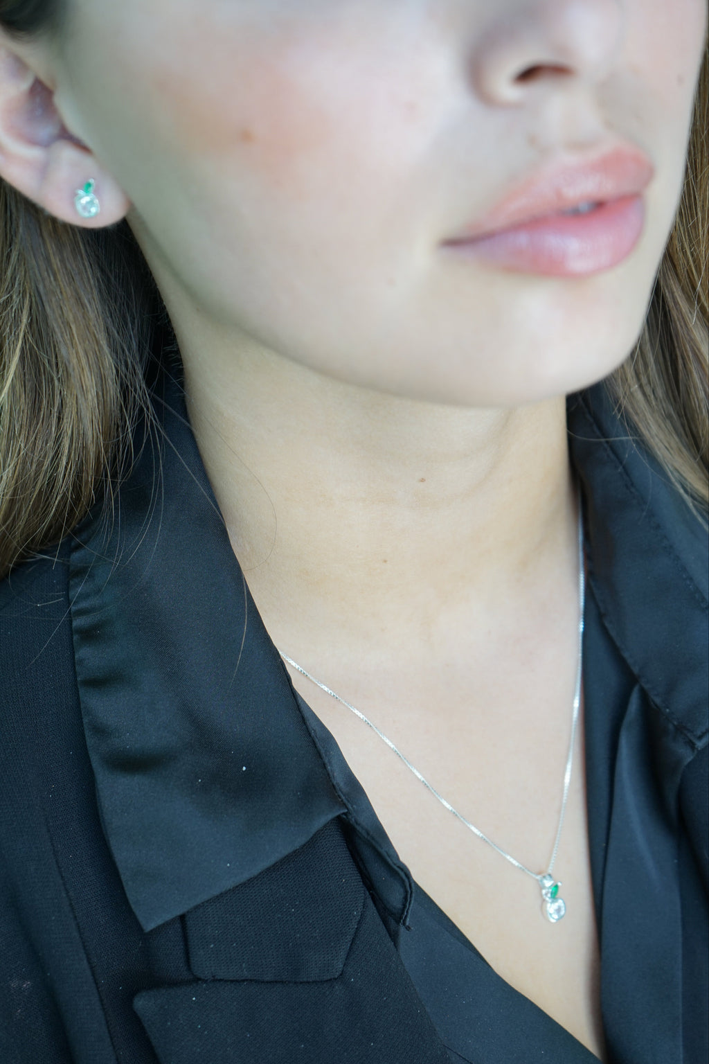 Conjunto Manzana en Plata Fina 925 con Circones