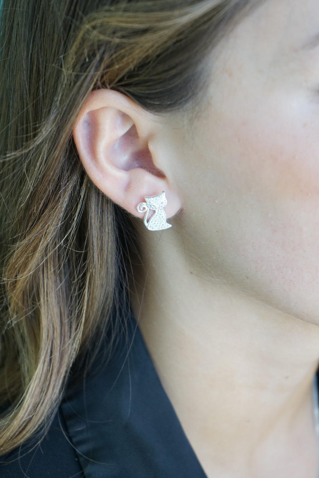 Conjunto Gato en Plata Fina 925 con Circones - Independencia y libertad