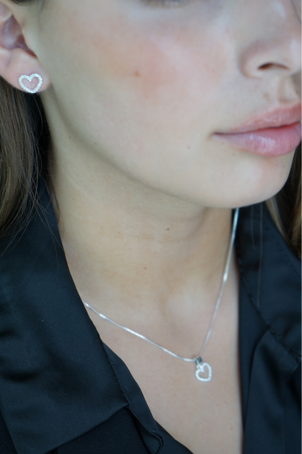 Set Corazón Brillante – Plata Fina 925