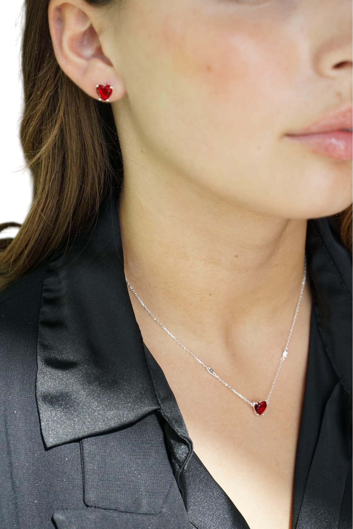 Set Corazones Brillantes – Plata Fina 925