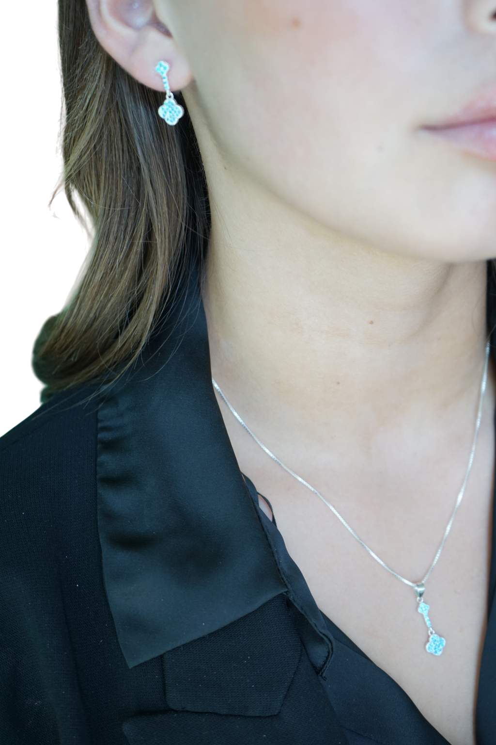 Set Flor Brillante – Plata Fina 925