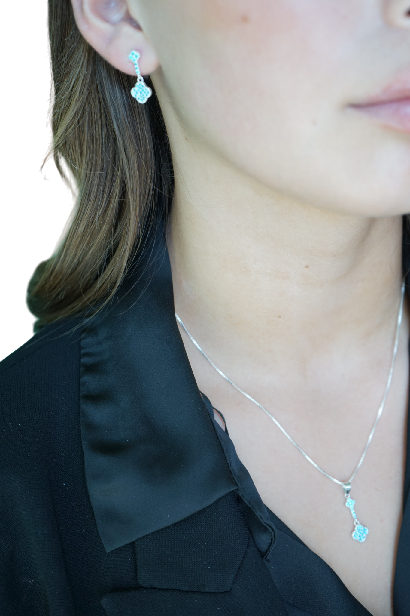 Set Flor Brillante – Plata Fina 925