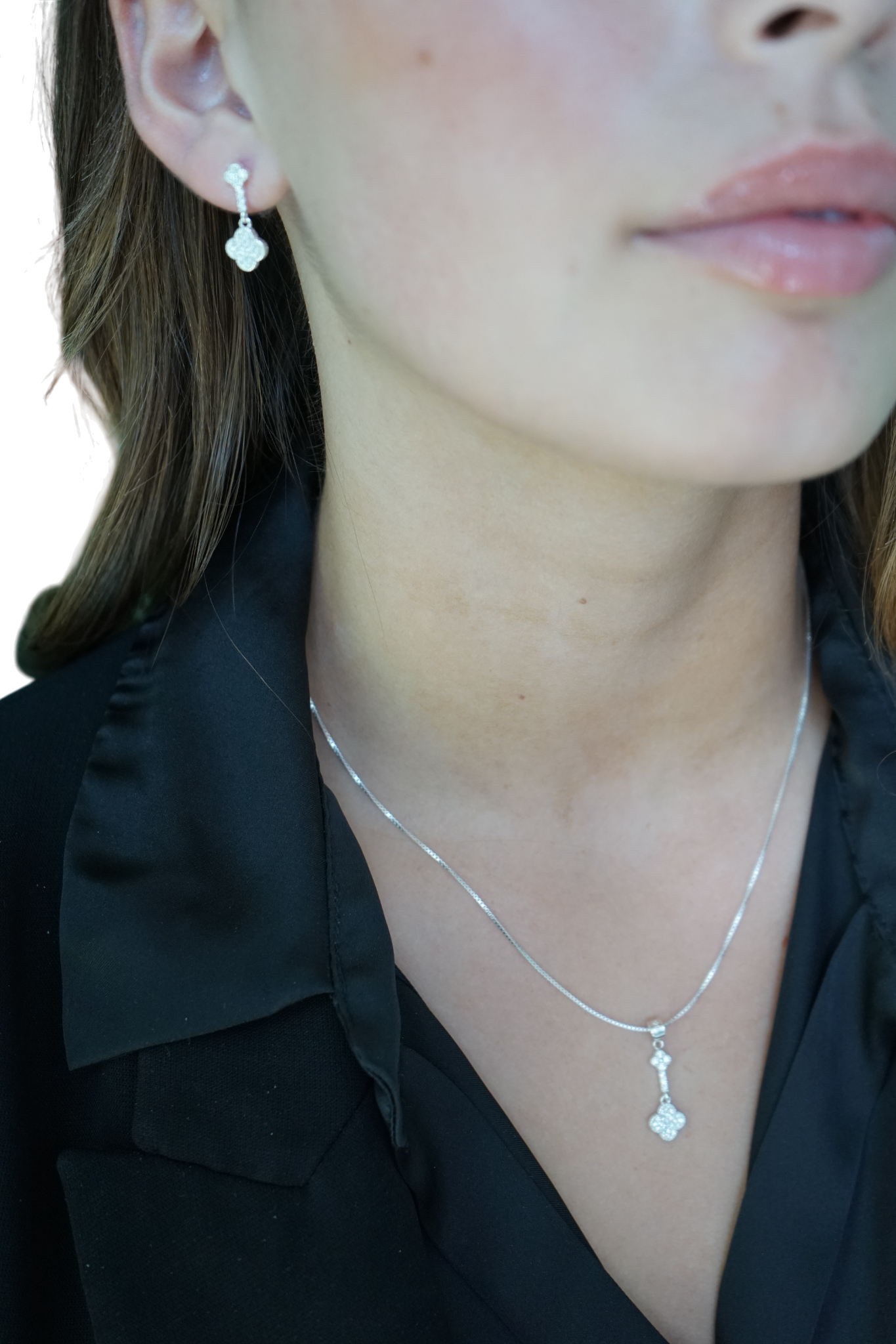 Set Flor Brillante – Plata Fina 925