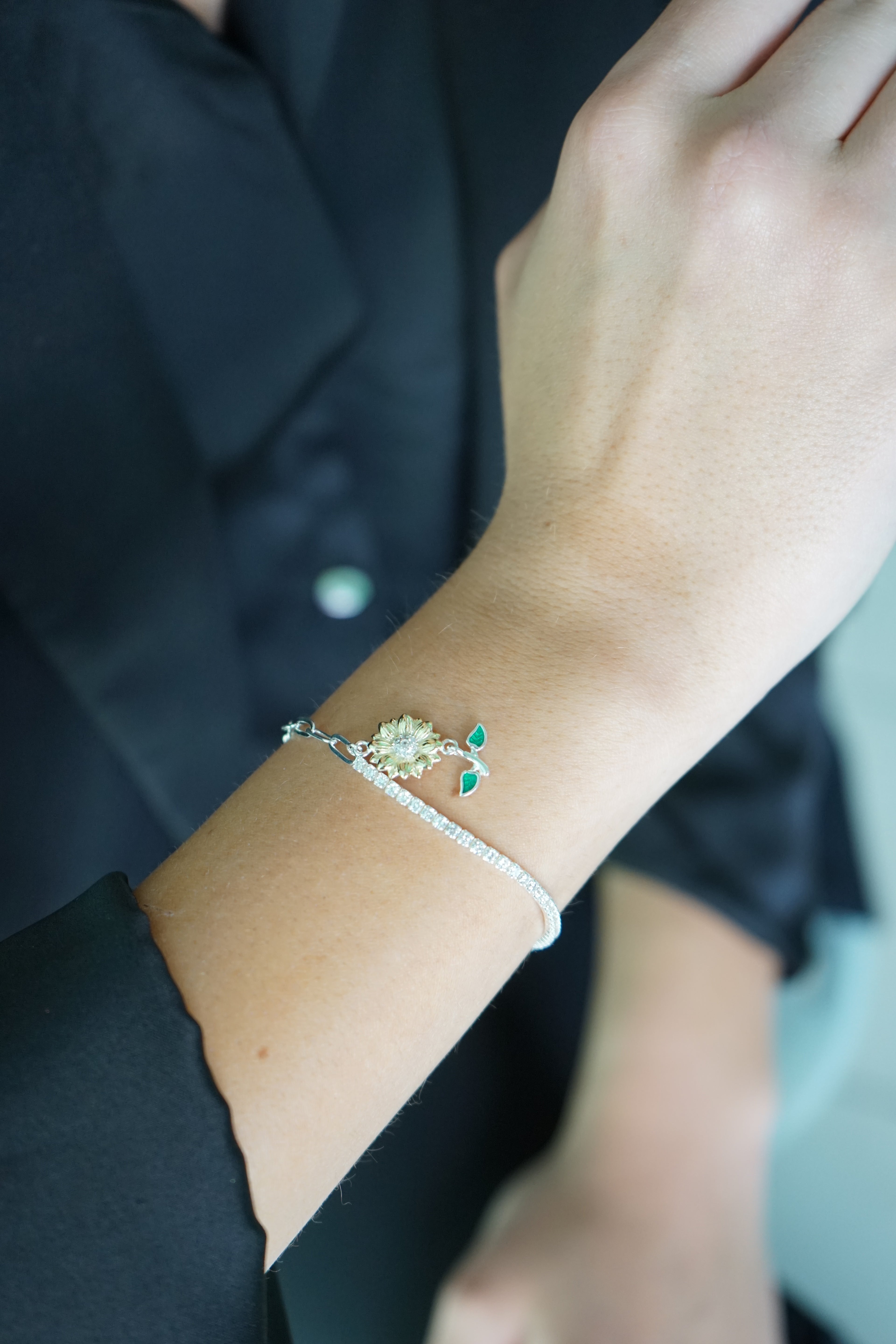 Pulsera Sunflower Glow – Plata Fina 925