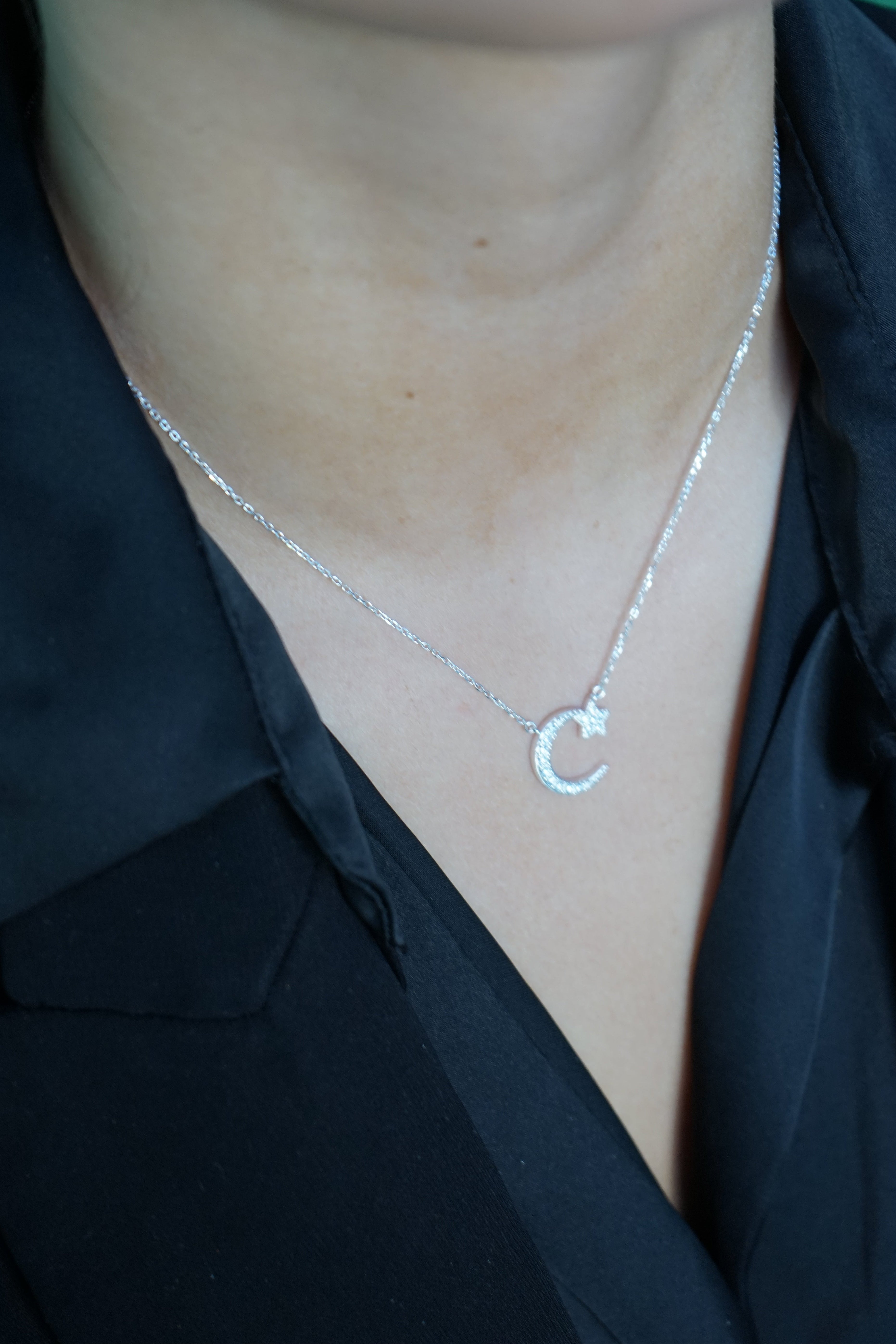 Collar Luna & Estrella – Plata Fina 925