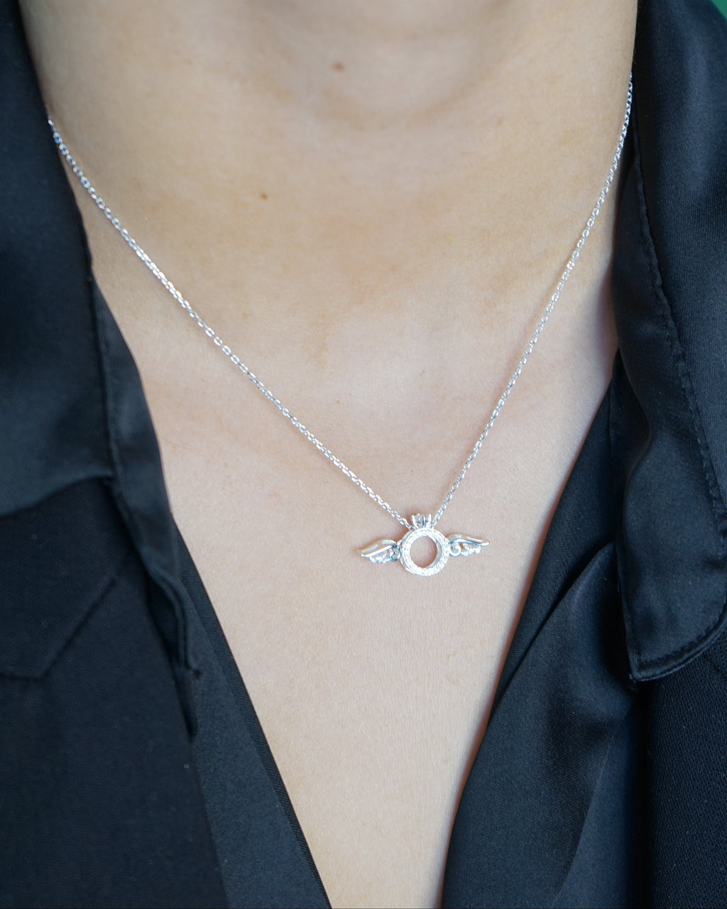 Collar Aro de Luz Alado – Plata Fina 925
