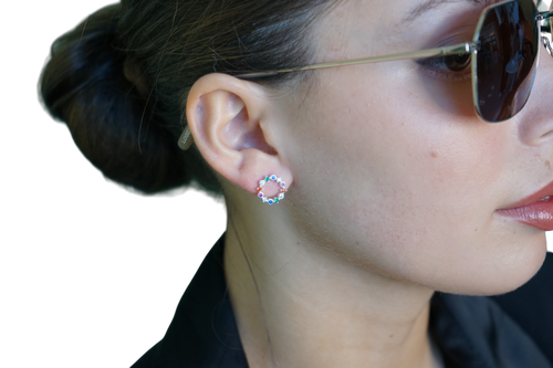 Aros Rainbow Circle – Plata Fina 925