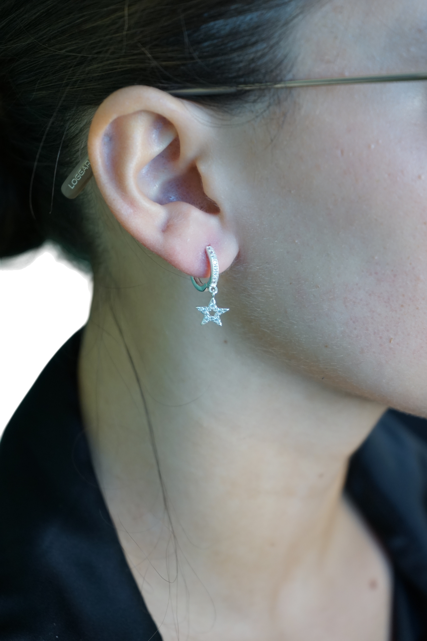 Aros Luna & Estrella Brillantes – Plata Fina 925.