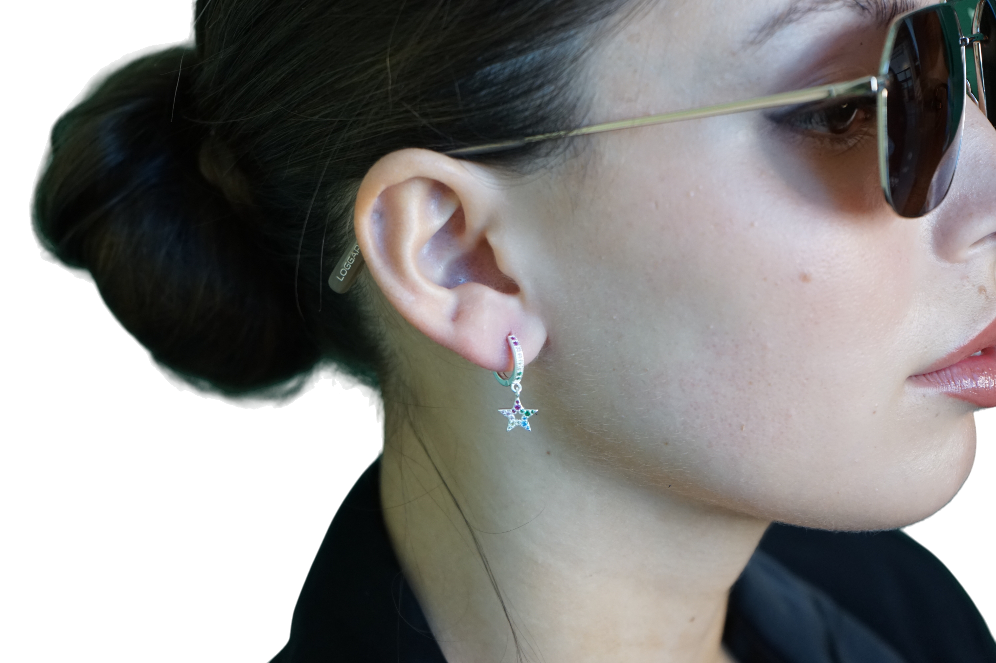 Aros Luna & Estrella Brillantes – Plata Fina 925.