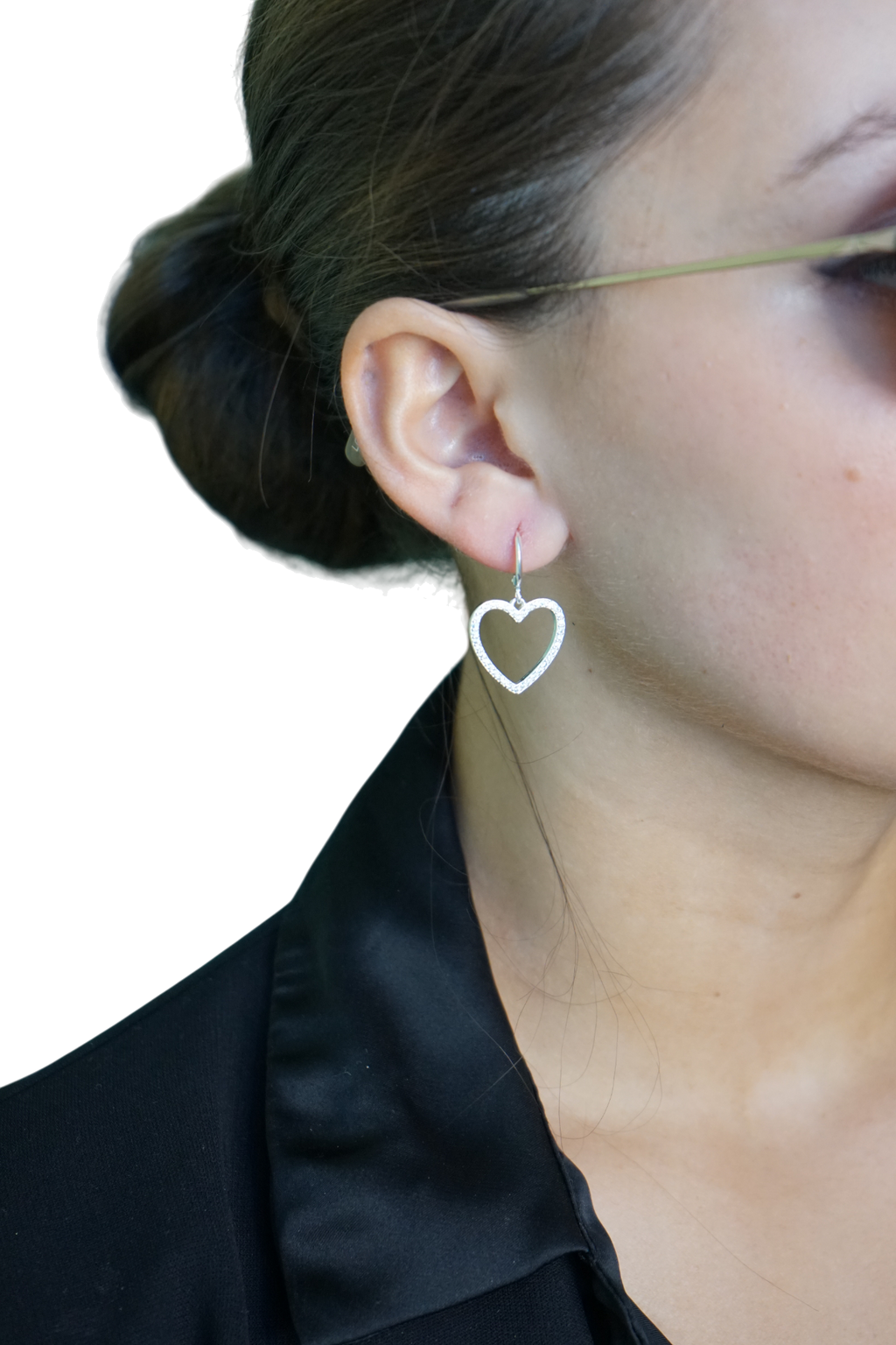 Aros Corazón Brillante – Plata Fina 925