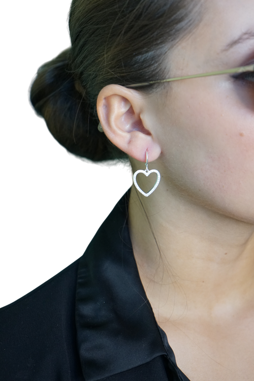 Aros Corazón Brillante – Plata Fina 925