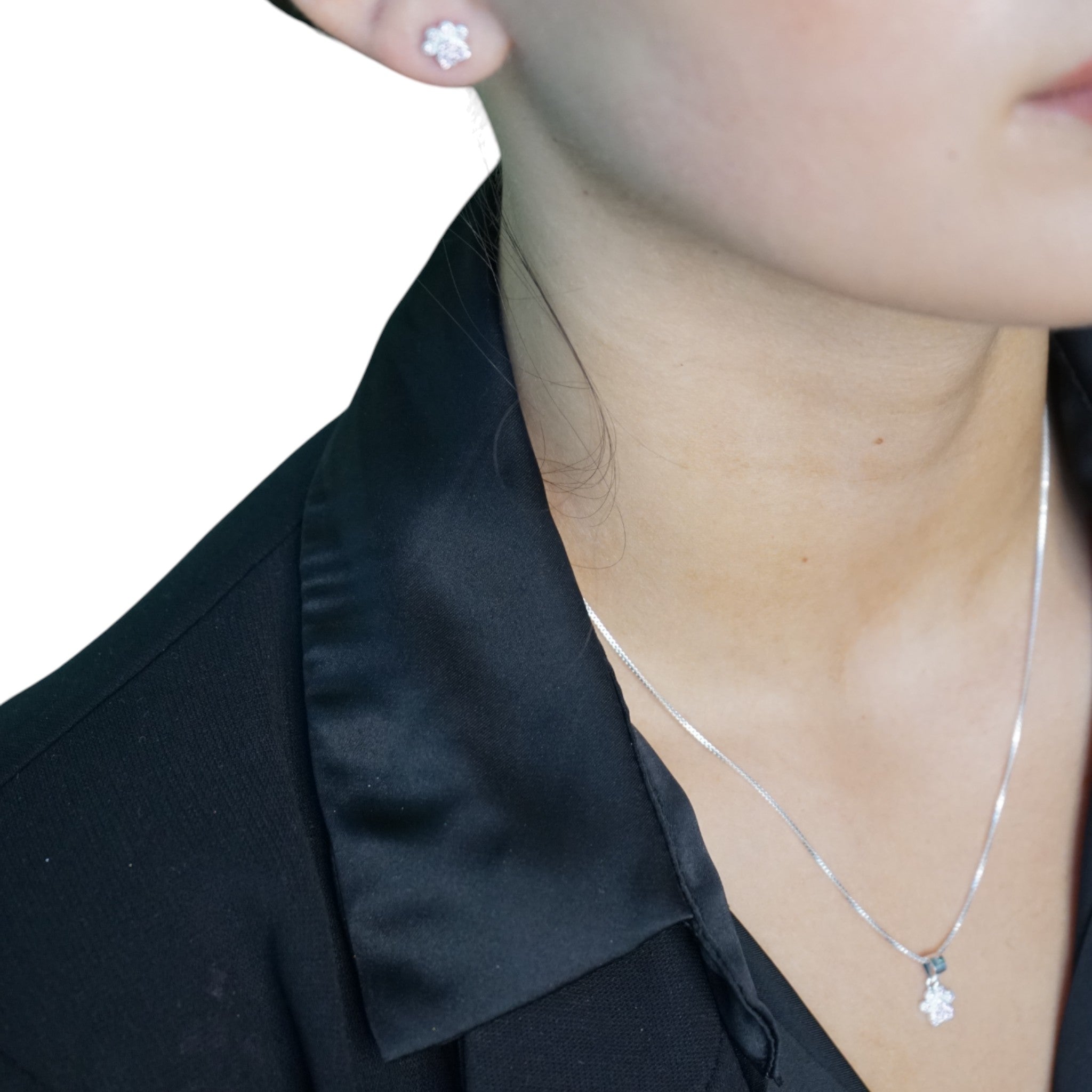 Conjunto Huellita Brillo – Plata Fina 925