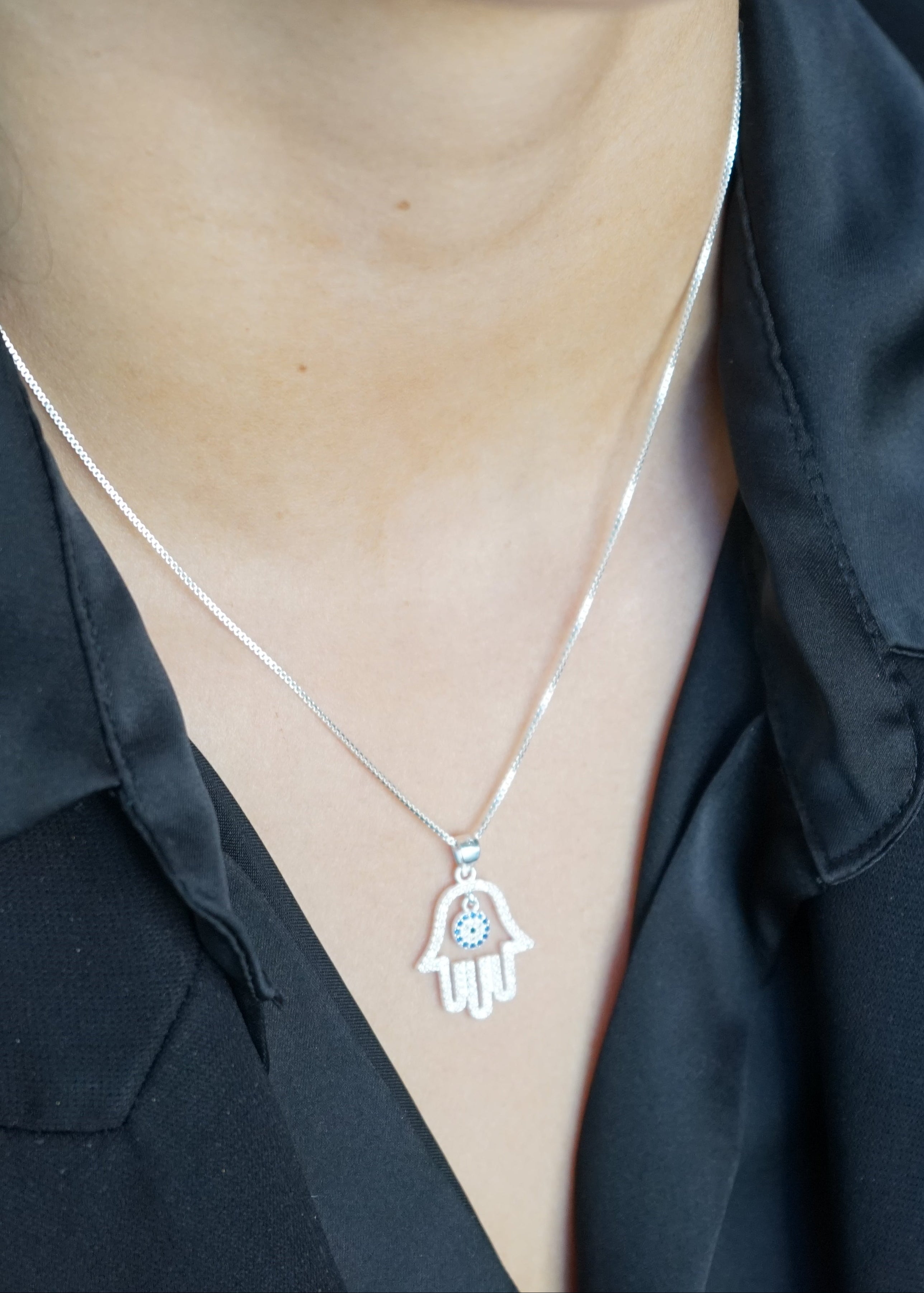Colgante Hamsa Protect – Plata Fina 925