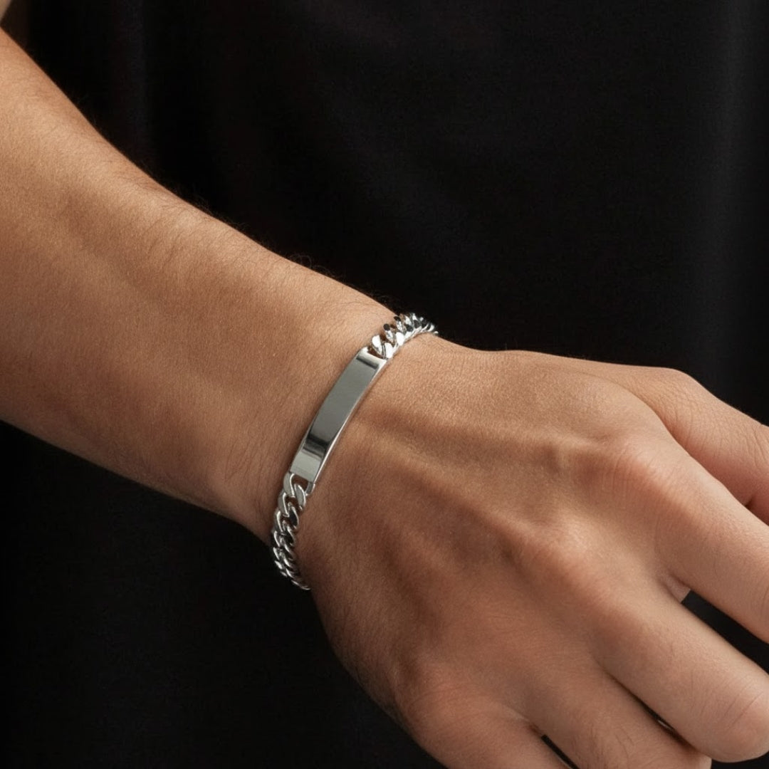 Pulsera Grumet Placa Plata 925 – Fabricación Italiana