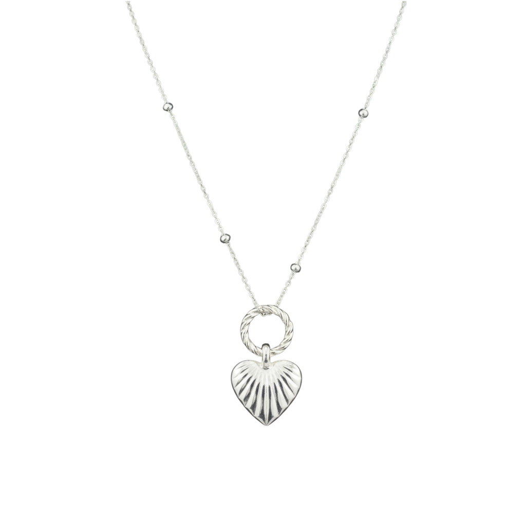 Collar Corazón Tallado – Plata Fina 925