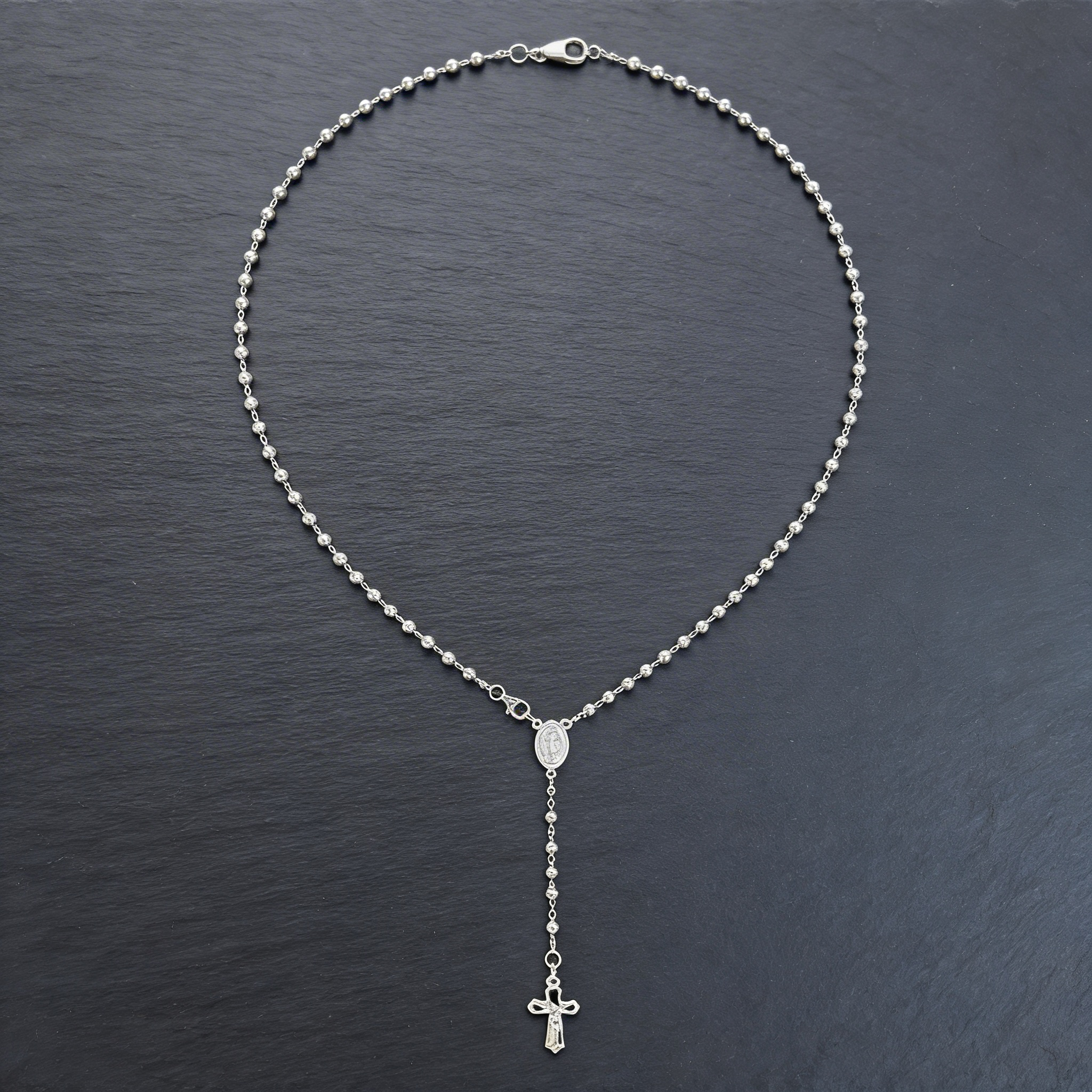 Cadena Rosario Italiano en Plata 925 – 67 cm