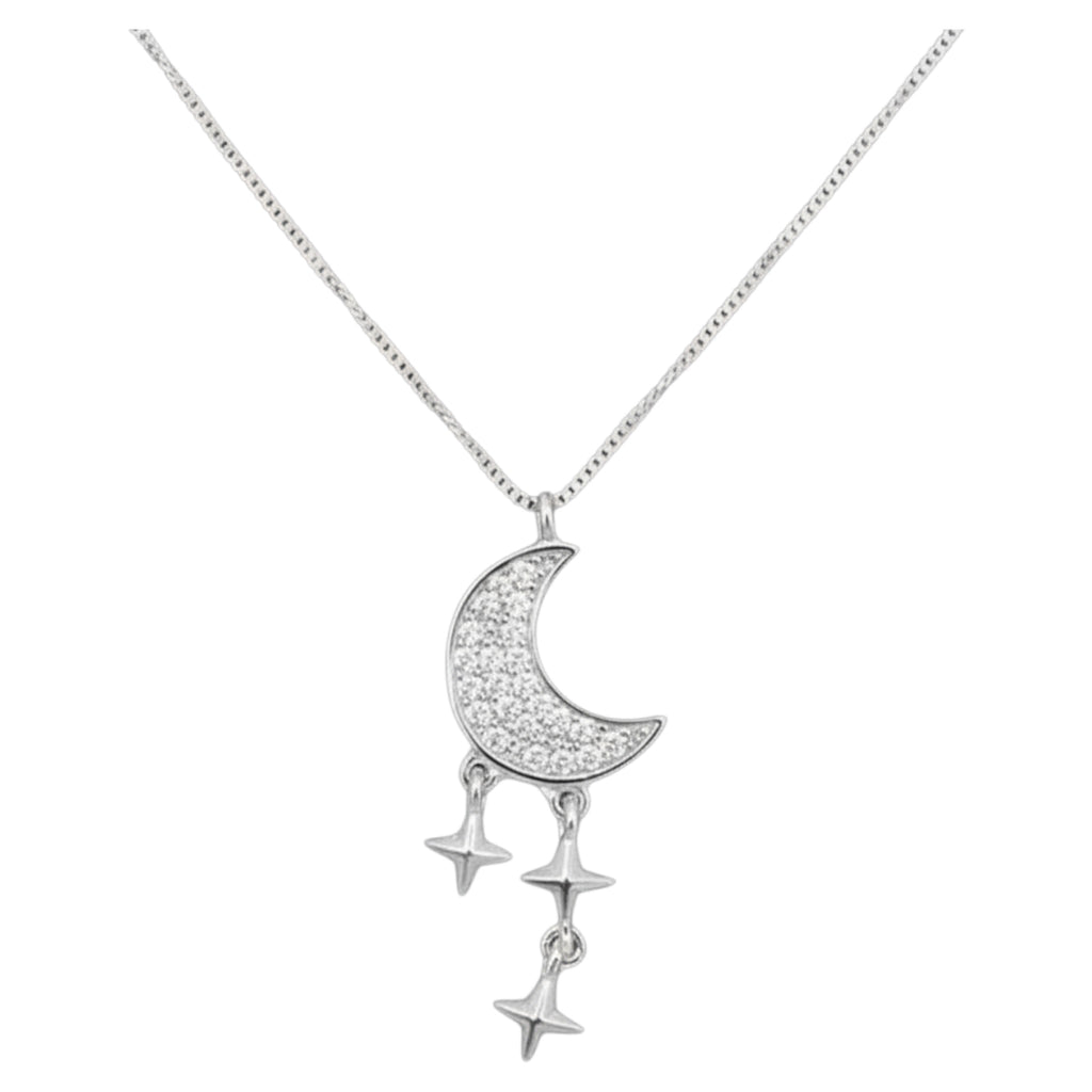 Collar Luna & Estrellas – Plata Fina 925