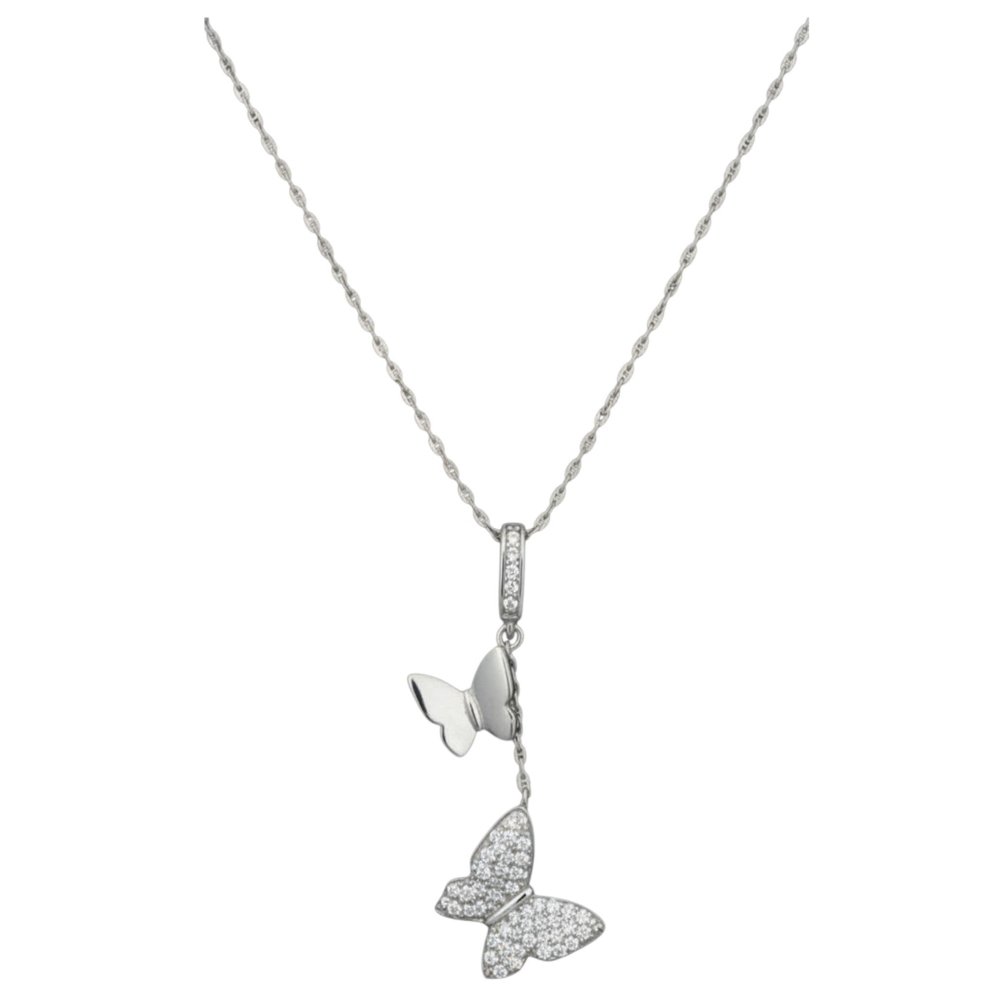 Collar Doble Mariposa – Plata Fina 925