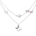 Collar Doble, Mariposas de Renuevo – Plata Fina 925
